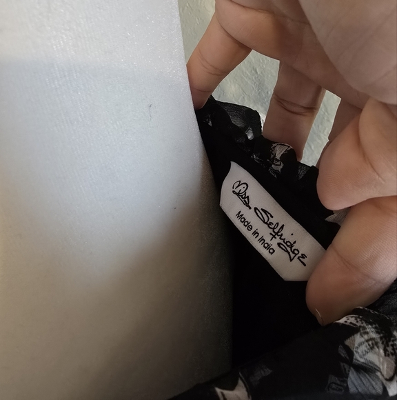 Miss Selfridge Bow Ruffle Black Dress - Picture 6 of 7